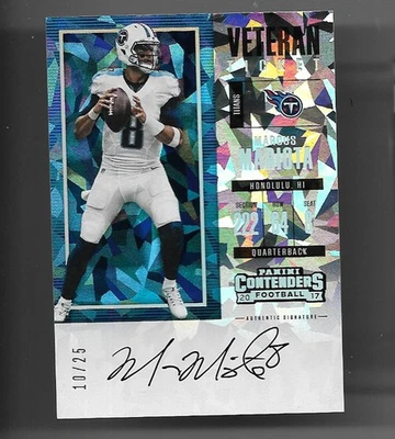 MARCUS MARIOTA 2017 PANINI CONTENDERS Veteran 10/25 Autograph Foil Enhanced NM/M - Image 1 of 2