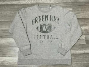NFL Green Bay Packers Sweatshirt Pullover Gray Retro Adult Size Large - Picture 1 of 6