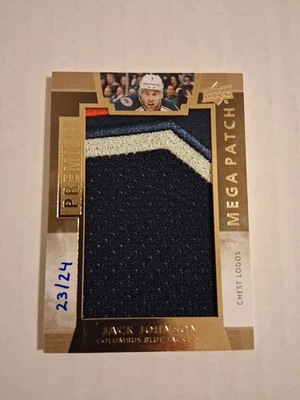 2014-15 UD Premier Jack Johnson Mega Patch /24 Chest Logo Relic Blue Jackets CBJ - Image 1 of 4