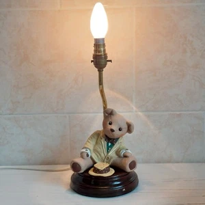 Atlantic Mold Teddy Bear Lamp Ceramic Nursery Children Retro Style H 30cm - Picture 1 of 23