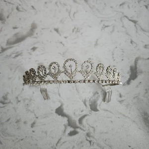 Kids Girl Silver Rhinestones Tiara - Picture 1 of 16