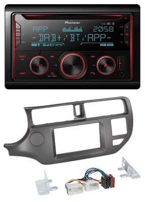 Pioneer 2DIN DAB MP3 Bluetooth USB CD Autoradio für Kia Rio UB 11-14 anthrazit - Bild 1 von 4