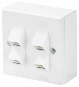 TUK - Plat Muka Soket RJ45 Bersudut 4-Port Cat5e - Picture 1 of 1