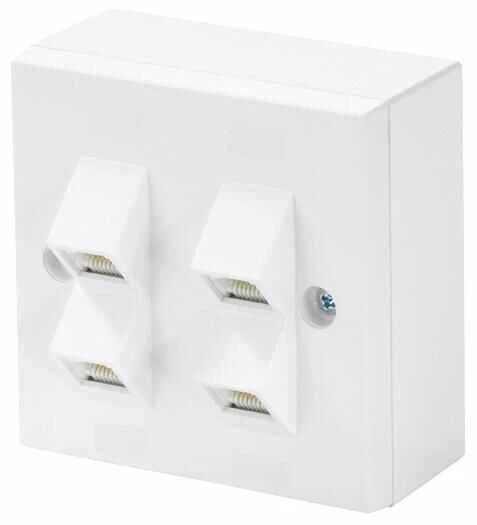 TUK - Plat Muka Soket RJ45 Bersudut 4-Port Cat5e - Image 1 of 1