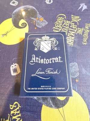 Aristocrat Linen Finish Blue Playing Cards 727 United States Playing Card Co. - Image 1 of 4