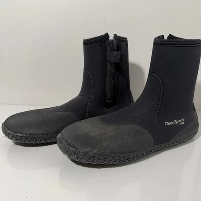 Botines de buceo NeoSport Deluxe de 7 mm con cremallera con puntera y tacón talla 13 Foto 1 de 4