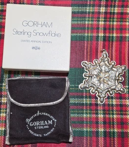 Gorham 1971 plata esterlina copo de nieve adorno segunda edición con caja y bolsa - Imagen 1 de 7
