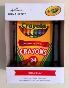 NIB Hallmark Crayola Box of 24 Count Crayons Resin Christmas Holiday Ornament - Picture 1 of 1