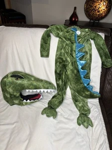 Pottery Barn Kids T-Rex Dinosaur Crocodile Costume Light Up Tail Size 7-8 - Picture 1 of 9