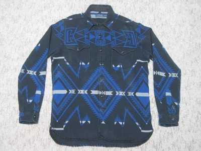 Рубашка мужская Polo Ralph Lauren средняя тяжелая фланелевая юго-западная синяя черная - Изображение 1 из 4