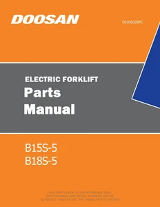 Daewoo Doosan B15S-5 B18S-5 Electric Forklift Parts Catalog Manual - Picture 1 of 1