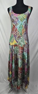 Maxi Vestido Sundance Seda Patchwork Boho Festivo Para Mujer Sin Mangas talla S - Imagen 1 de 6