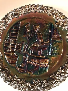 1972 Fenton Carnival Glass Collector Plate #3 of Annual Series -  Blacksmith - Picture 1 of 6