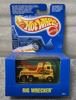 Hot Wheels International Box tarjeta azul #46 plataforma grúa paredes negras Canadá 1990 Foto 1 de 4