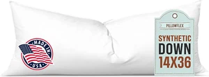 Synthetic down Pillow Insert - 14X36 down Alternative Pillow, Ultra Soft, Large - Picture 1 of 8