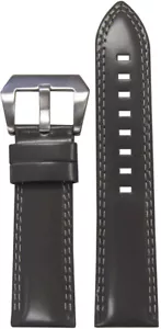 Cinturino orologio pelle italiana premium grigio Panatime 20 mm con doppio punto bianco - Foto 1 di 1