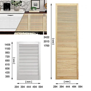Wooden FRONT DOORS Natural Clear Pine or White Louvre Cupboard Wardrobe Slatted - Picture 1 of 11
