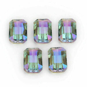 26mm Loose Faceted 10pcs Square Rectangle Glass DIY Charms Beads Crystal#