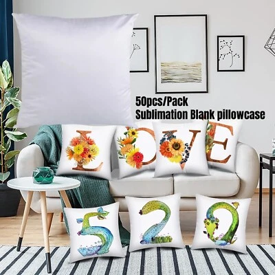 Funda de almohada en blanco de sublimación blanca de 16" x 16" para el hogar y el automóvil Foto 1 de 4