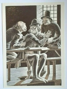 Rockwell Kent Print MAN COERCED Vintage Print of C1940s Woodcut - Picture 1 of 2