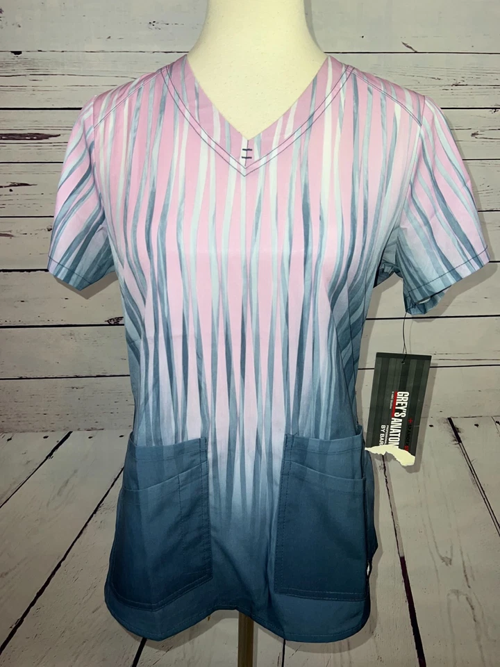 Greys Anatomy Barco Scrub Top Shirt XS Extra Small Spandex Stretch Nursing NWT - Image 1 of 4