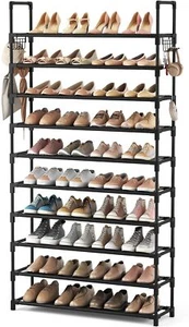 10 Tiers Shoe Rack Tall Large Capacity 50 Pairs Wide Shoe Organizer Sturdy Shoe - Picture 1 of 2