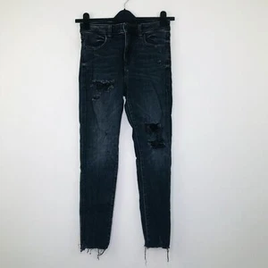 American Eagle Womens 8 Short Jeans Gray Hi-Rise Jegging Stretch Distressed Q - Picture 1 of 8