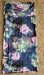 VENUS Maxi Skirt Or Strapless Dress Convertable Tropical Floral Stretchy  6-8