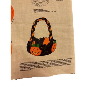 Cranston Print Works Halloween Fabric Kit For Black Cat & Pumpkin Basket - Picture 1 of 6