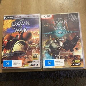 Warhammer 40k Dawn of War Game Of The Year And Dark Crusade PC Games Retro GC - Picture 1 of 24