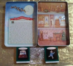 1992 Hallmark Andenken Serie - Night Before Christmas Display mit 3 Ornamenten - Bild 1 von 10