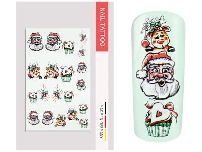 NailArt Nagel Wasser Tattoo Wrap Weihnachten II Sticker Finger Aufkleber Design - Bild 1 von 3