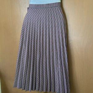 Anthropologie Maeve Pleated Maxi Skirt Red Blue Size 10 Academia Feminine #bhc - Picture 1 of 13