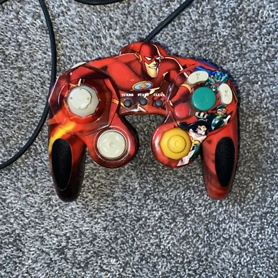 Naki Justice League Wired Controller for Nintendo Gamecube Dc Flash Vtg Vintage - Image 1 of 4