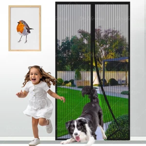 Magnetic Screen Door Mesh Curtain Durable Heavy Duty Mosquito Net Bug Hands Free - Picture 1 of 15