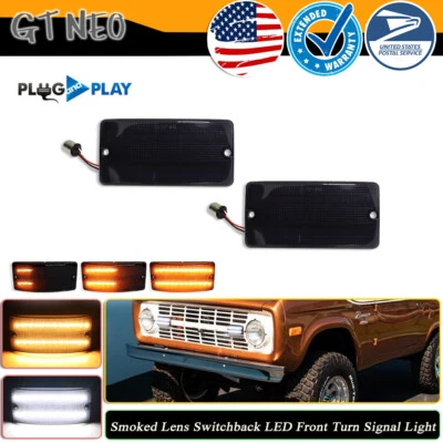 Luces de señal de giro LED DRL de estacionamiento para Ford Bronco 1969-1977 ahumadas Foto 1 de 4