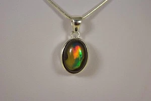 Opal Anhänger Australien oval 925 Kette Collier Schmuck Halskette Heilstein NEU - Bild 1 von 2