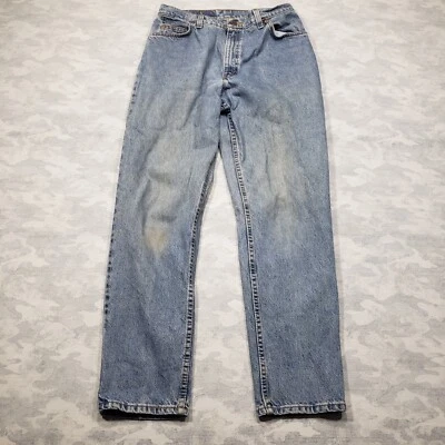 Vintage Levis 951 Jeans Womens 12 Med Blue Relaxed Tapered Leg Black Batwing USA - Image 1 of 4