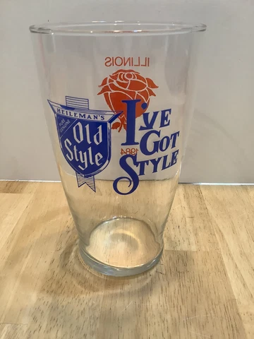University of Illinois Old Style Pint Beer Glass FIGHTING ILLINI Rose Bowl 1984 Cover