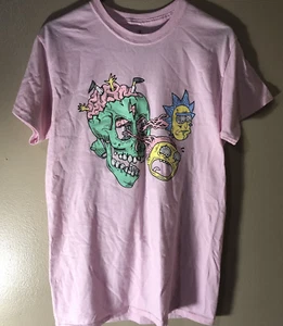 Neu ohne Etikett Rick & Morty Erwachsene Schwimmen Neon Augäpfel Totenkopf Grafik T-Shirt pink Tee SMALL - Bild 1 von 4
