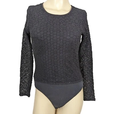 Vintage Ann Taylor long sleeve lace black bodysuit size M - Image 1 of 4