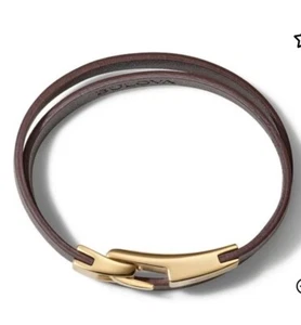 Bulova Double Wrap Leather Bracelet J97B003M Brand New Boxed! - Picture 1 of 3