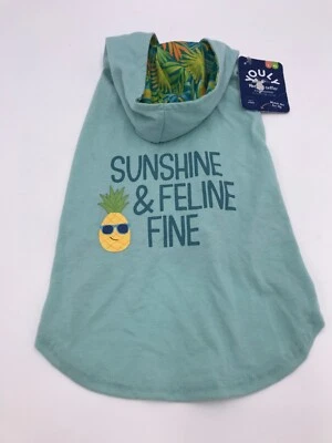 YOULY The Jet-Setter Blue Graphic Cat Hoodie Sz L/XL - Image 1 of 4