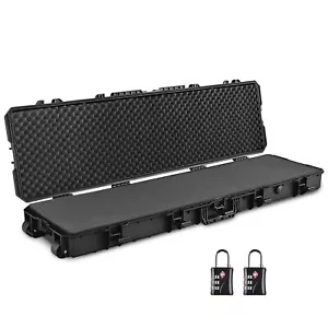 Xcceries 53" Hunting Rifle Long Gun Hard Case Waterproof Roller TSA Padlock - Picture 1 of 10