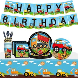 Conjunto de excavadora fiesta temática decoración fiesta cumpleaños infantil sitio de construcción - Imagen 1 de 7