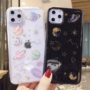 Glitter Moon Stars Planet Case Cover For iPhone 12 Mini 11 Pro XS Max XR 8 Plus - Picture 1 of 11