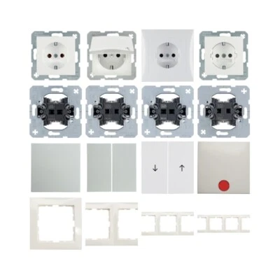 Berker S.1 Polarweiß glänzend Schuko Steckdosen Schalter Wippe Rahmen wählbar