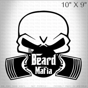 Calcomanía de vinilo para barba mafia calcomanía calcomanía calavera rudo miedo a la barba elige la vida - Imagen 1 de 4