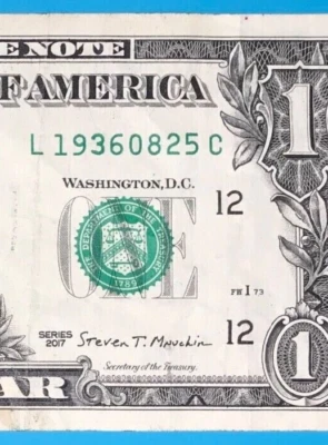 1936 August 25 : L 19360825 C BIRTHDAY Note $1 One Dollar Bill - Image 1 of 3