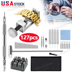 127x Adjust Watch Band Strap Bracelet Link Pin Remover Repair Resizing Tool Kit - Picture 1 of 11